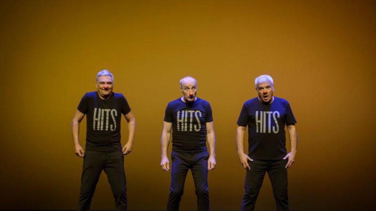 Los tres actores, en la representación de ‘Hits’, con el que pusieron fin a su larga carrera escénica.