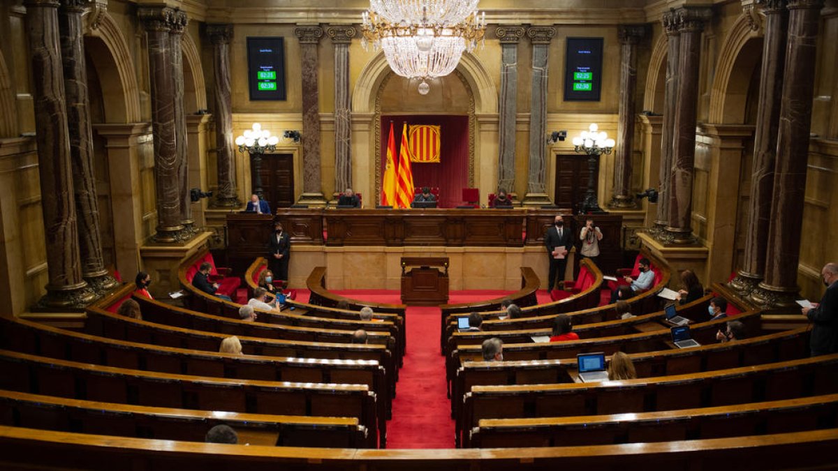 Vista de l’hemicicle del Parlament de Catalunya.