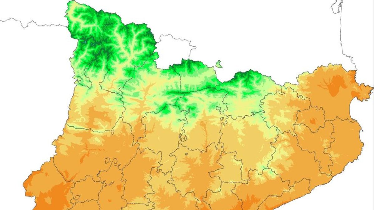 Temperatura mitjana a Catalunya l'estiu del 2022.