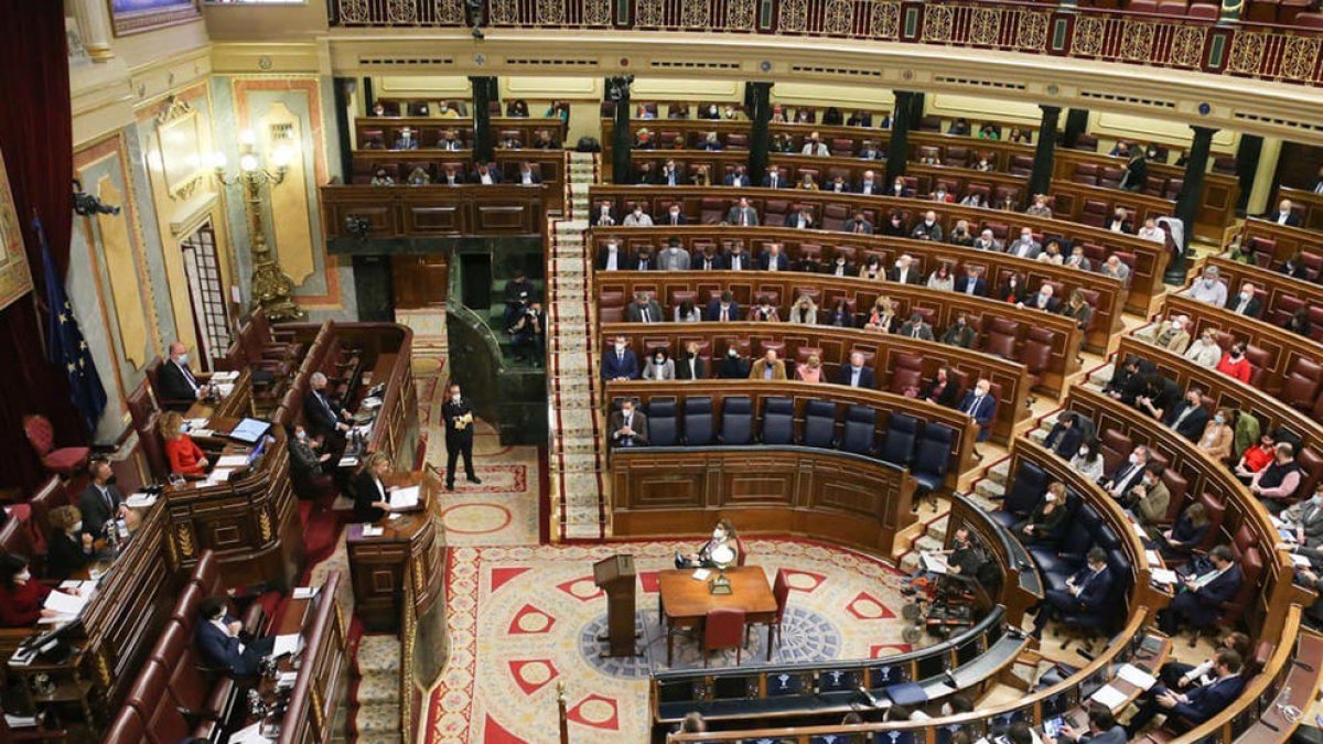 El pleno del Congreso de los Diputados, durante el debate de la reforma laboral.
