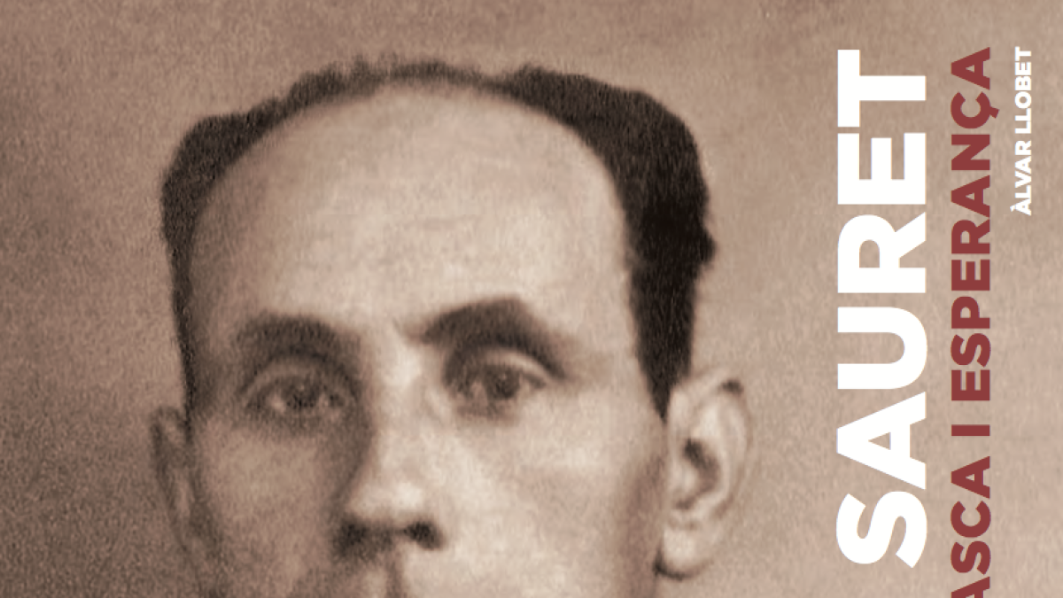 Imagen de Joan Sauret, en la portada del libro biográfico.