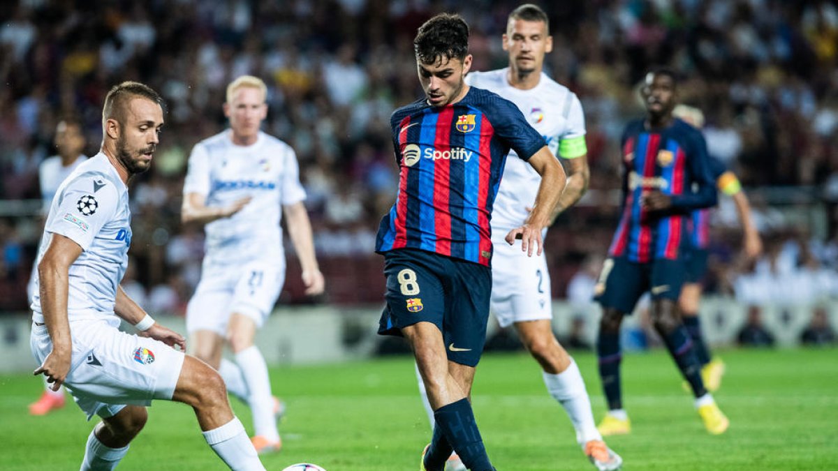 Pedri fue sustituido en la segunda parte por Gavi.