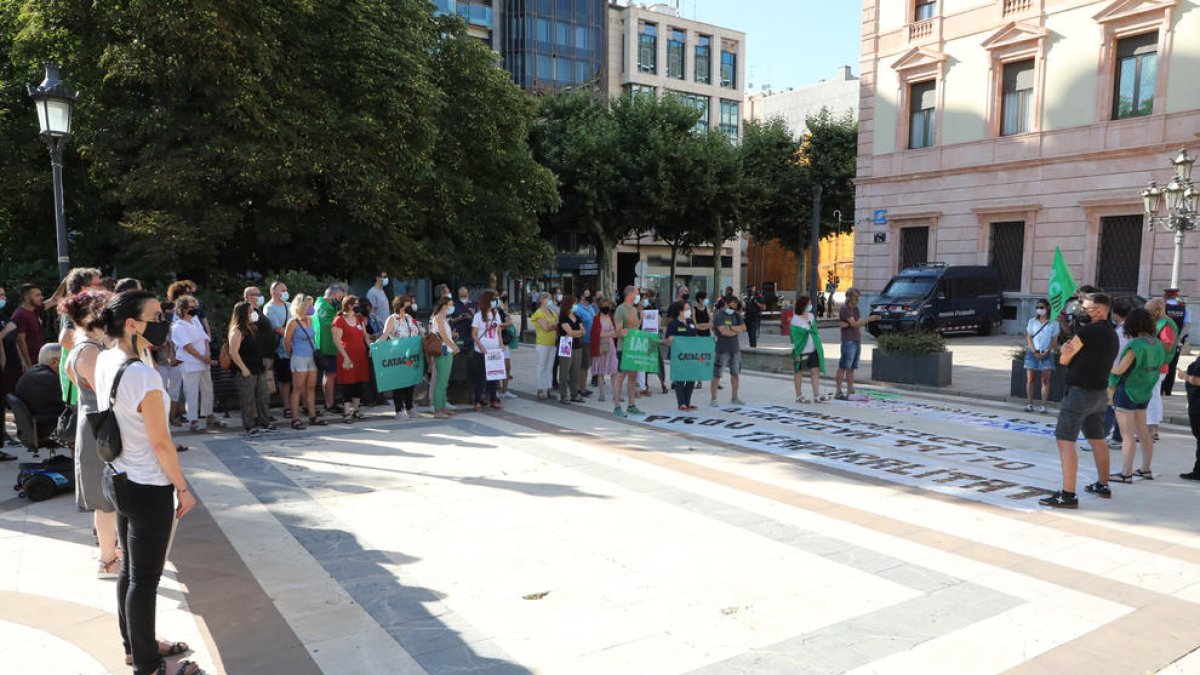 Imatge d’arxiu d’una protesta d’interins a Lleida.