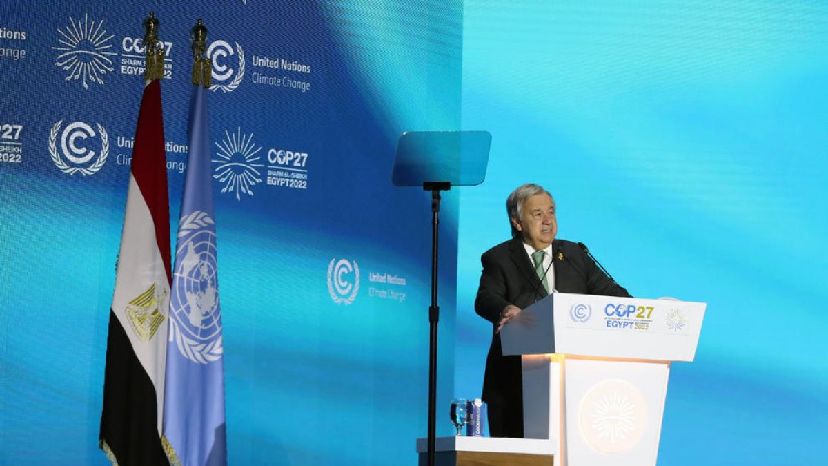 El secretari general de l’ONU, António Guterres, va obrir ahir la segona jornada de la COP27.