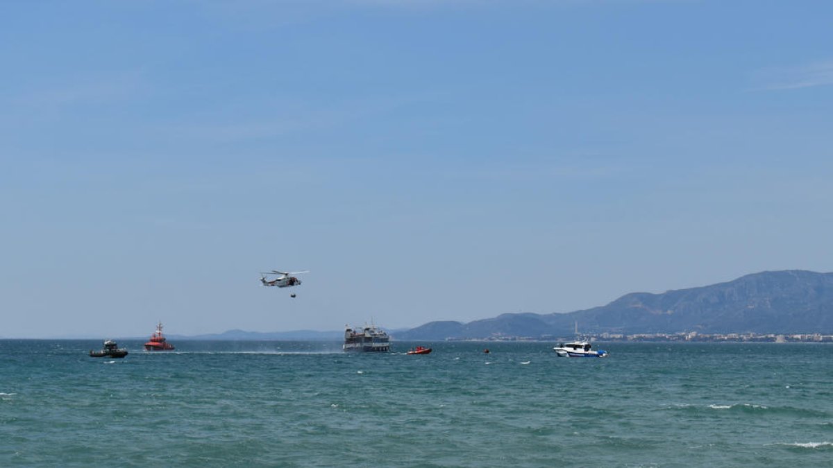 Un simulacro de salvamento en Cambrils.