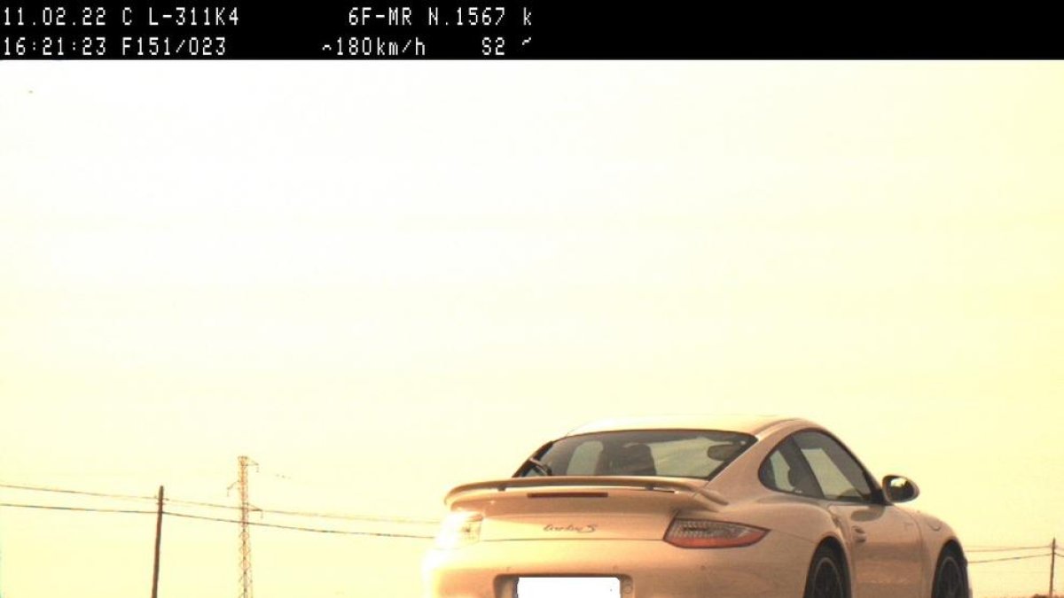 El coche pillado por el radar de los Mossos a 180 km/h por la L-311 en Cervera.