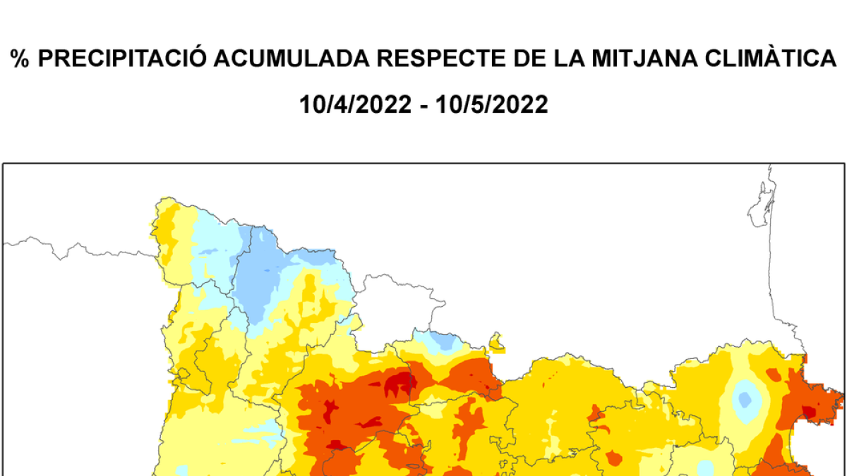 Precipitació acumulada respecte de la mitjana climàtica
