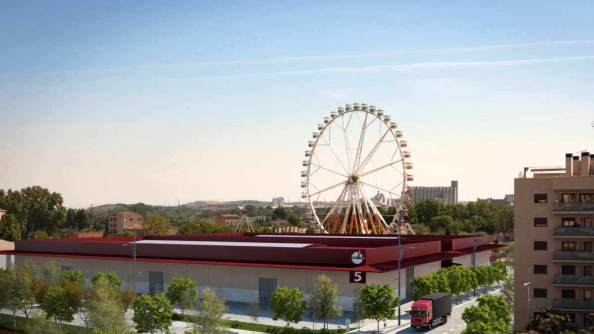 Imagen virtual del nuevo pabellón de la Fira, el quinto, que estará situado junto al número 4 y entre ellos habrá un recinto con tres salas.