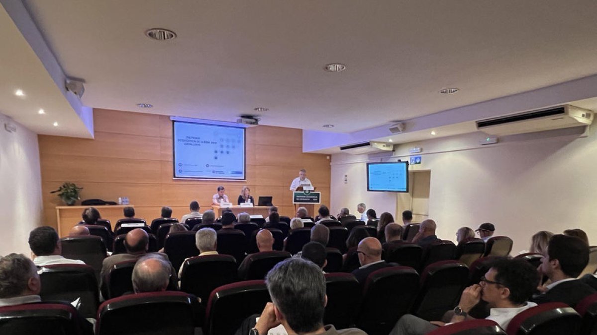 Moment de la presentació de la Memòria Econòmica de Lleida 2021 a la Cambra de Comerç.