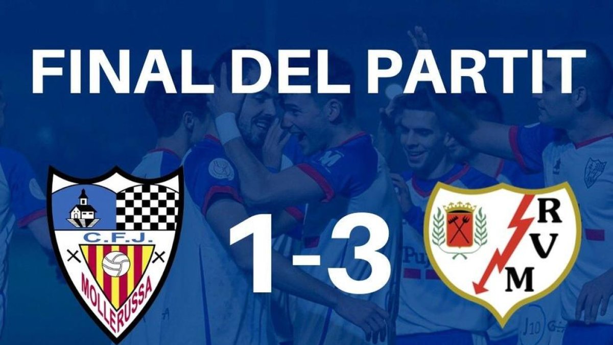 Escolta la retransmissió del Mollerussa 1 - Rayo Vallecano 3