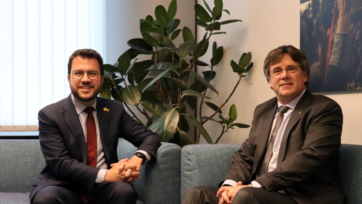 Aragonès i Puigdemont es van reunir ahir a Brussel·les.