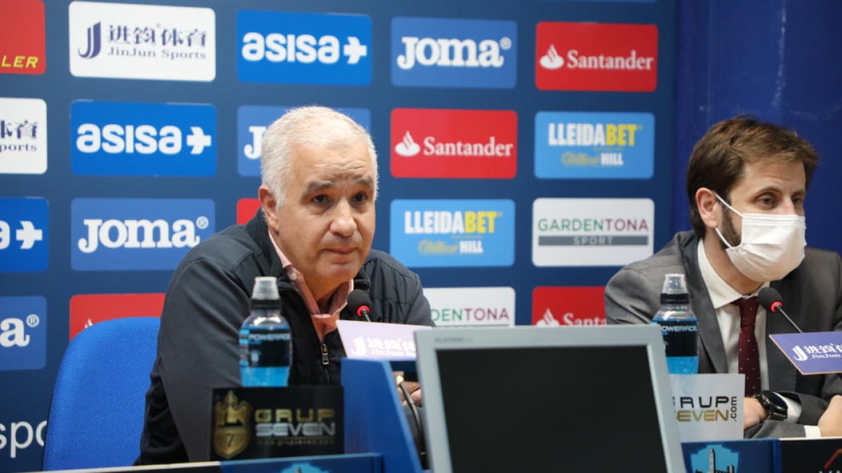 Luis Pereira, el passat dia 14, quan va anunciar que ja era president del Lleida.