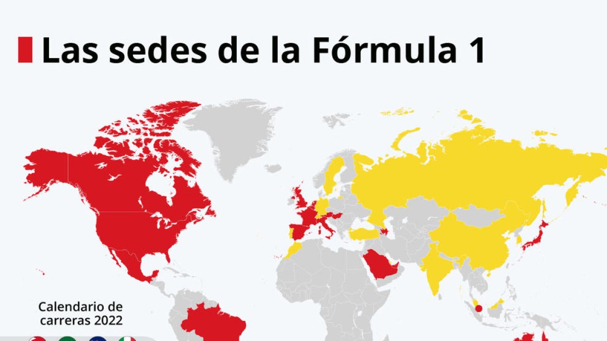 Fórmula 1: los países que albergan los Grandes Premios