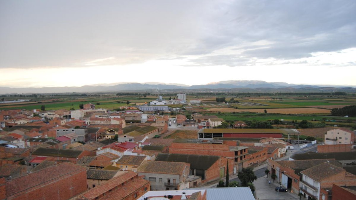 Linyola, vista des del campanar de l’església.
