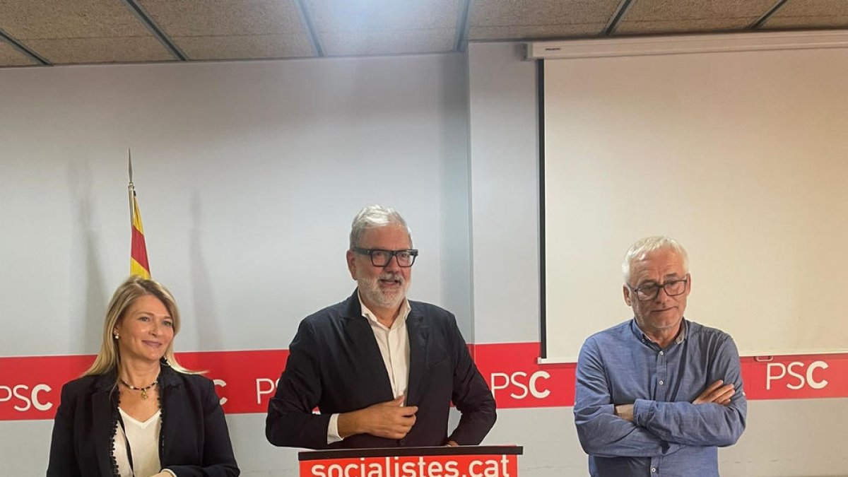 Los ediles del PSC Begoña Iglesias, Fèlix Larrosa y Jaume Sellés.