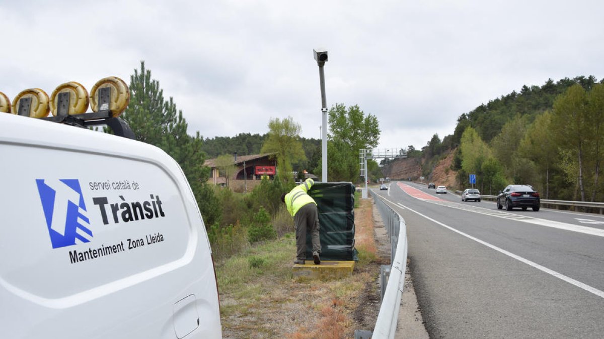 Radar de tramo en la C-14 entre Ponts y Bassella.