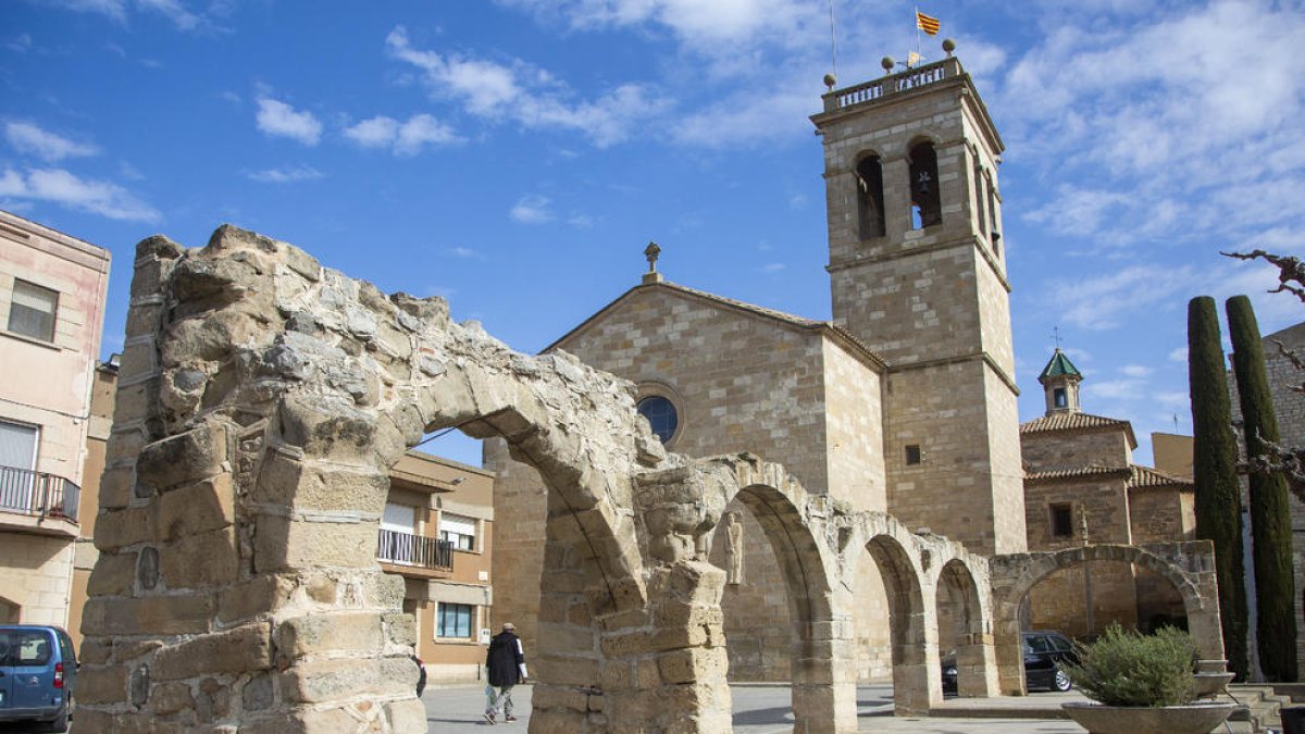 Imatge d’ahir del centre d’Anglesola.