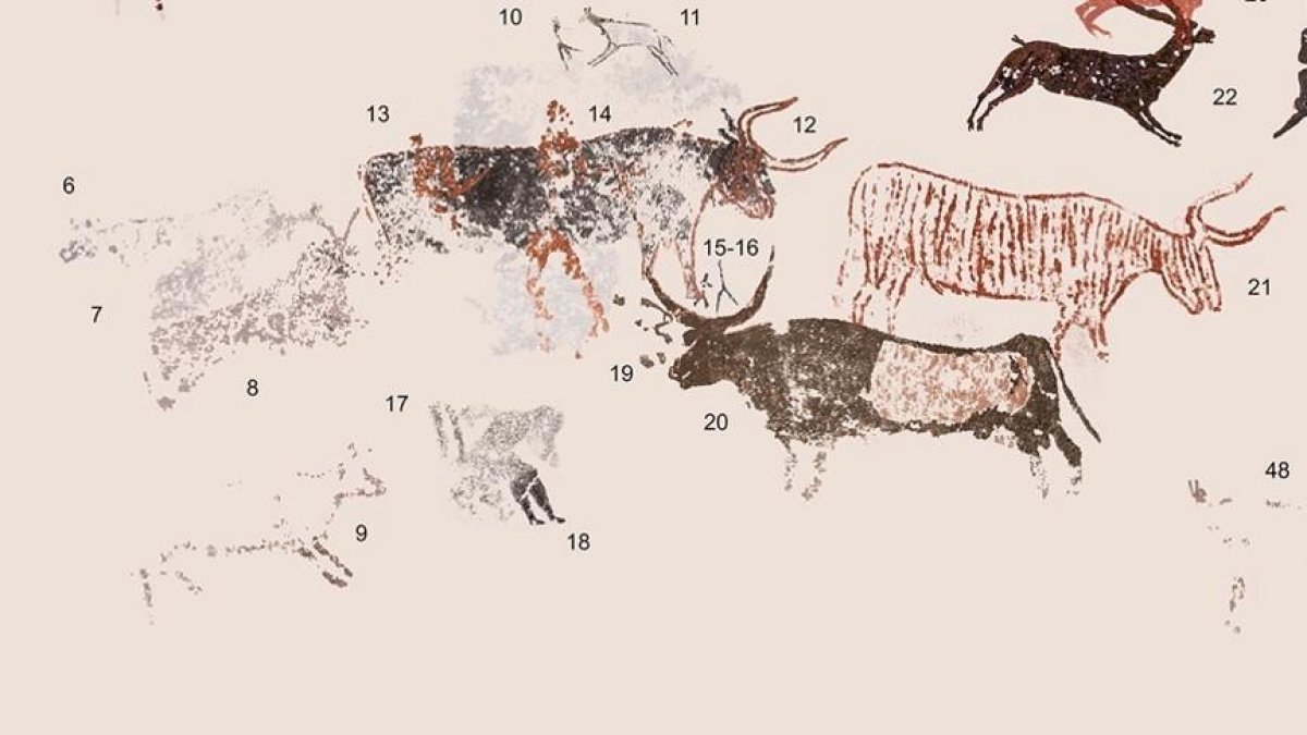 Imatge de les noves dades: figures noves (6-9), millor definició de bous i figures humanes (13 i 14) i figura humana asseguda (18).