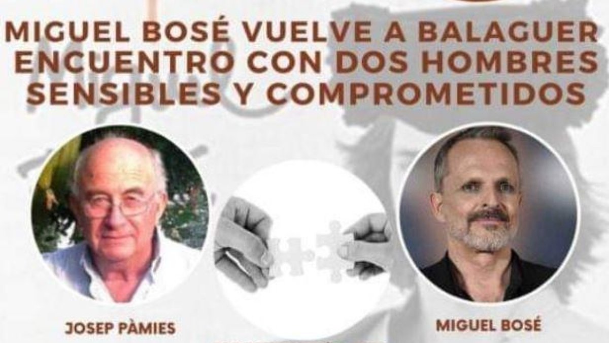 Miguel Bosé, de nou amb Josep Pàmies a Balaguer