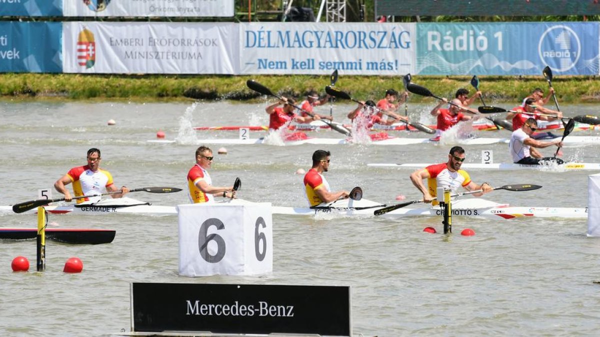 L’embarcació espanyola de K4 500 formada per Saúl Craviotto, Marcus Cooper Walz, Cristian Toro i Rodrigo Germade.