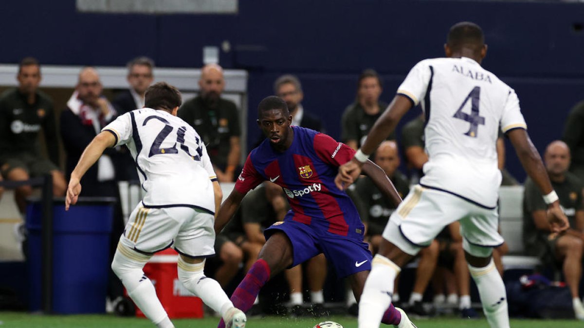 Dembélé, en una acción del último Clásico, disputado en Estados Unidos con triunfo azulgrana.
