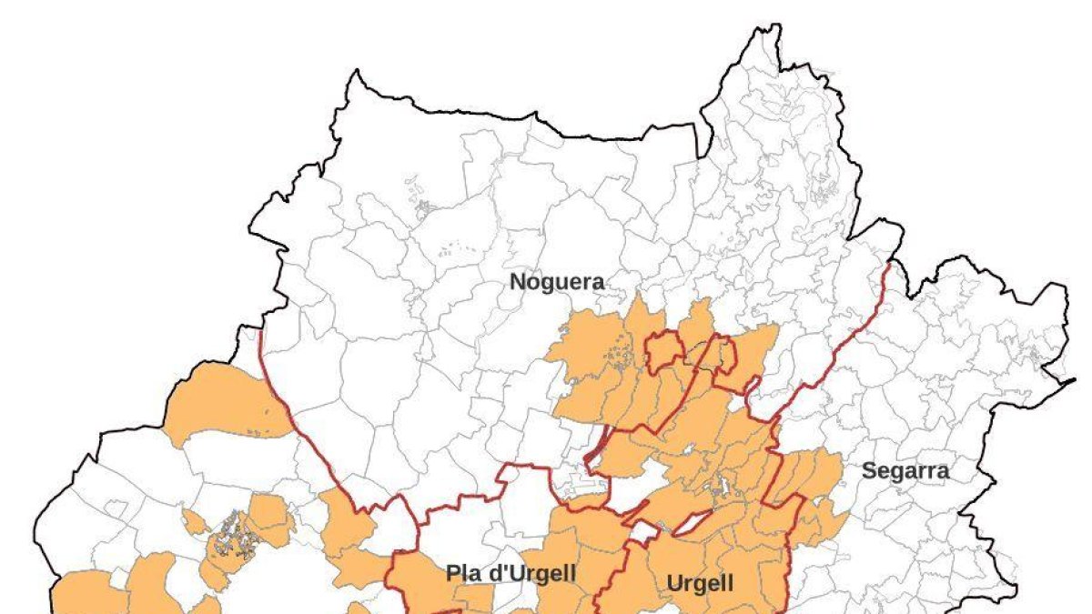 Mapa de l'actuació d'emergència per la plaga de conills.