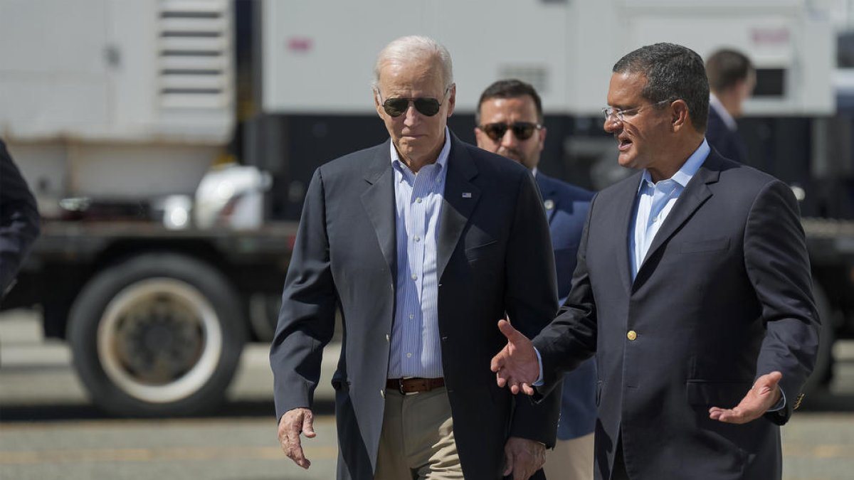 Joe Biden en una visita reciente a Puerto Rico.