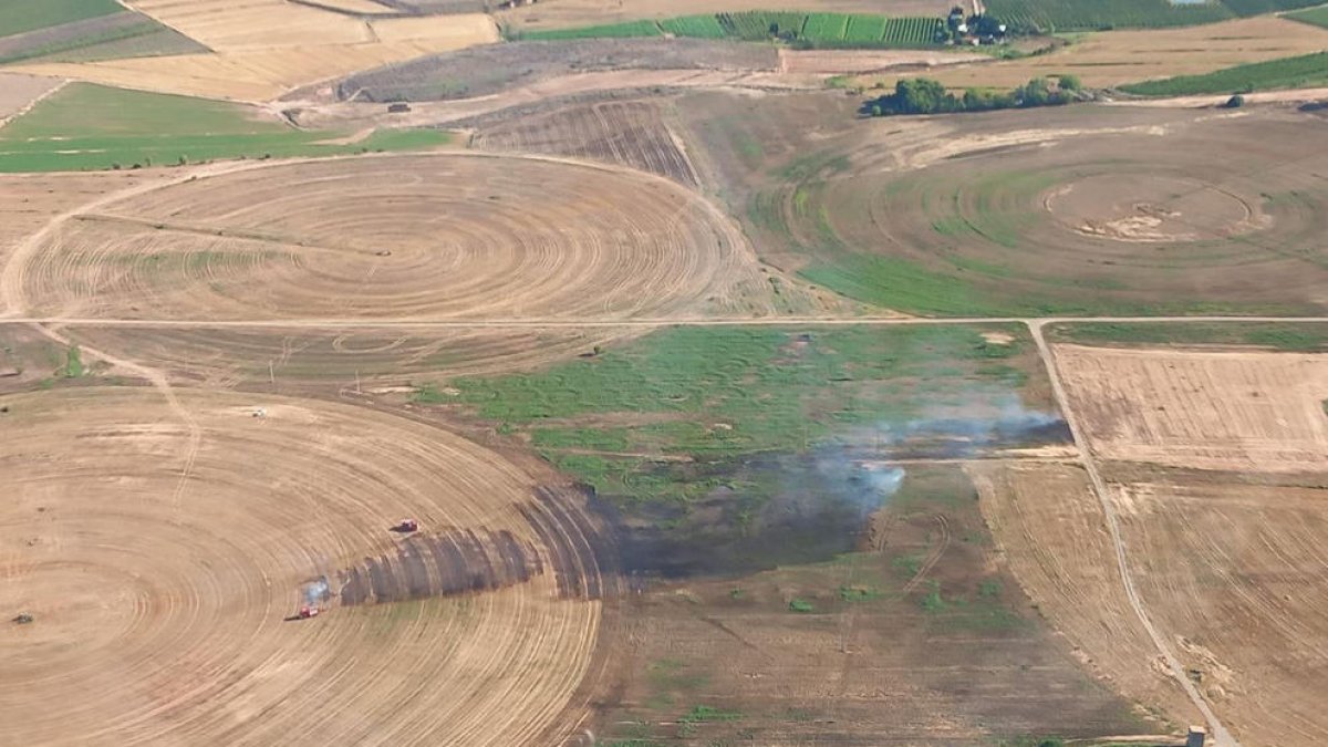 Vista aèria del foc.