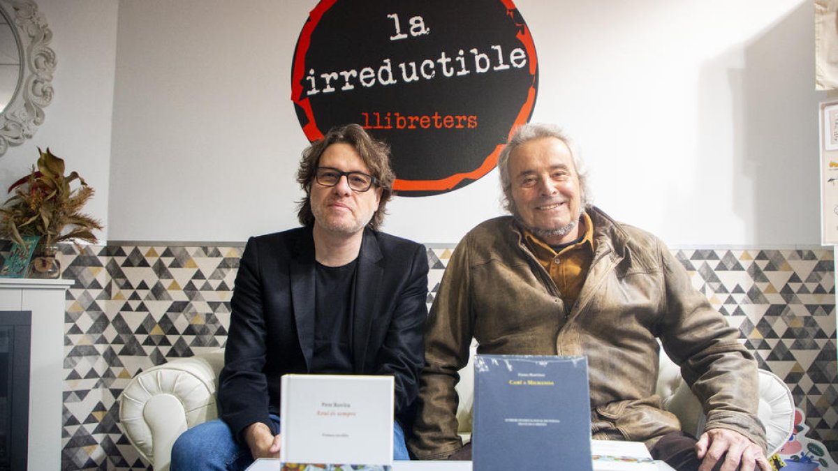 Txema Martínez y Pere Rovira presentaron sus últimos poemarios en la librería la irreductible en marzo.