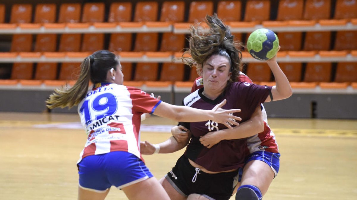 Jone Hijosa, en una acció del partit d’ahir.