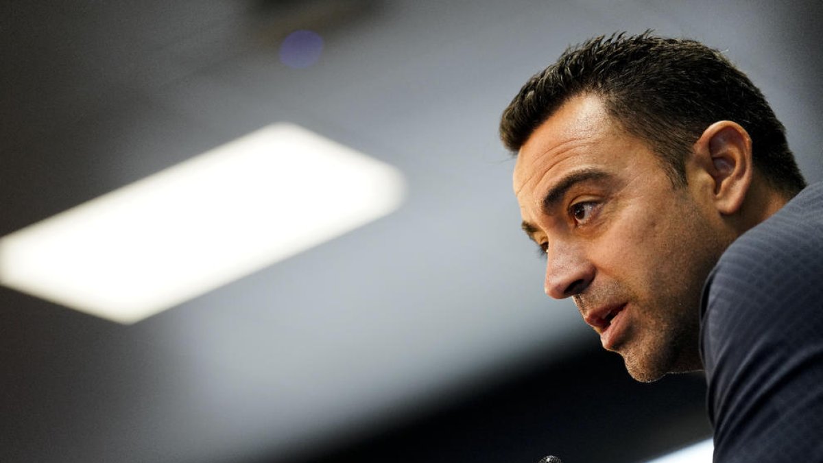 Xavi Hernández, ayer en rueda de prensa.