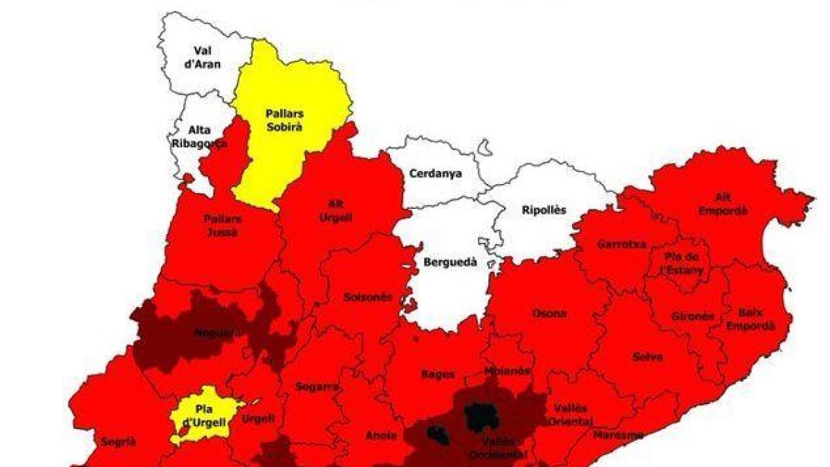 Mapa del Plan Alfa para el sábado 13 de agosto.