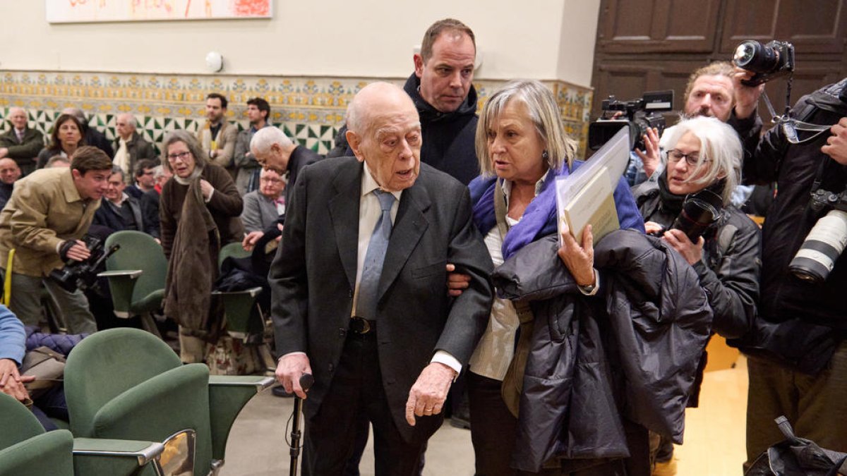 Jordi Pujol en la presentación ayer de su nuevo libro en Barcelona.