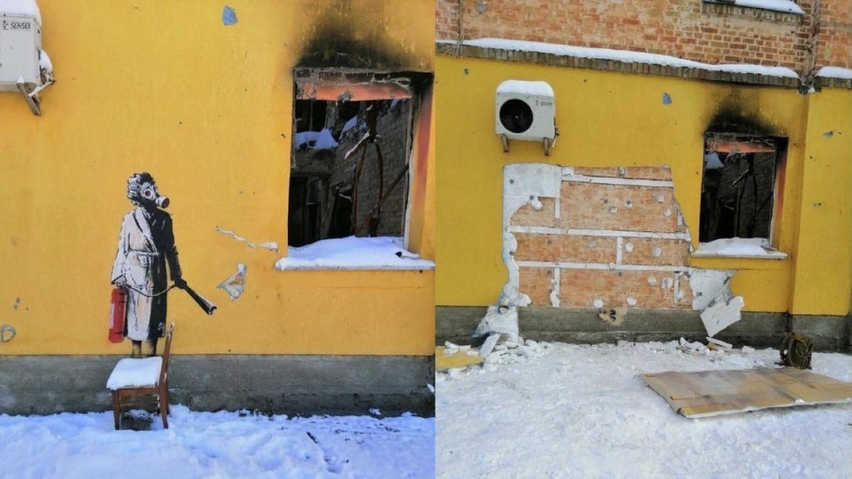 El robatori d’un Banksy pot suposar 12 anys de presó - El presumpte autor del robatori d’un dels murals que el pintor Banksy ha creat a Ucraïna durant la guerra podria enfrontar-se a una pena de 12 anys de presó, segons les autoritats ucraï ...