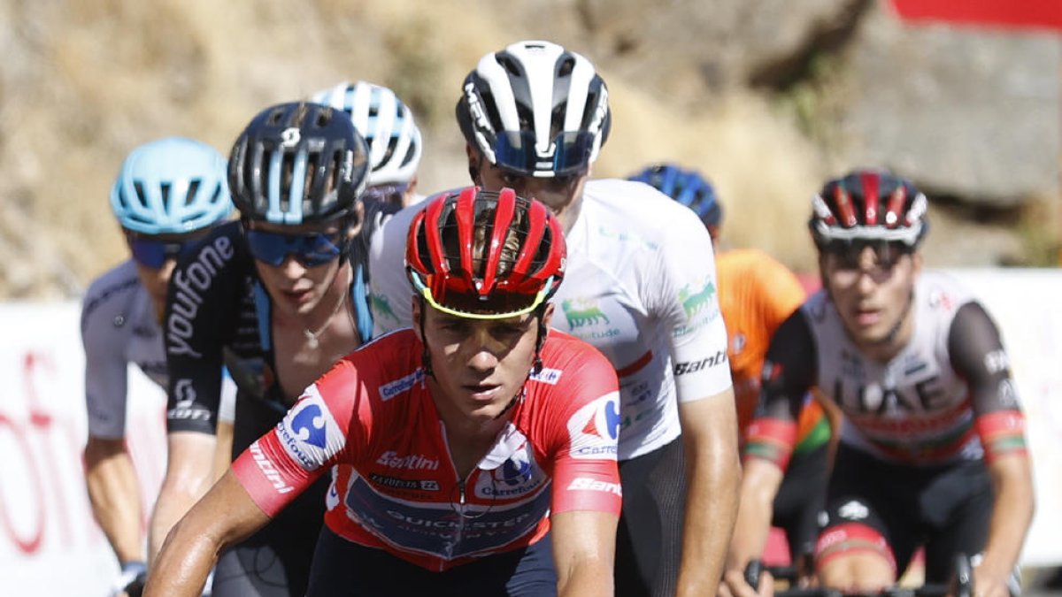 Evenepoel, en un momento de la etapa de ayer.