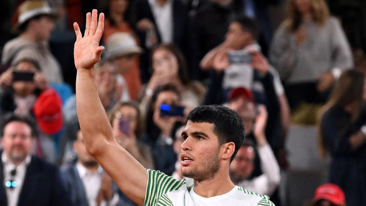 El murcià, durant el seu partit d’ahir davant de Shapovalov.