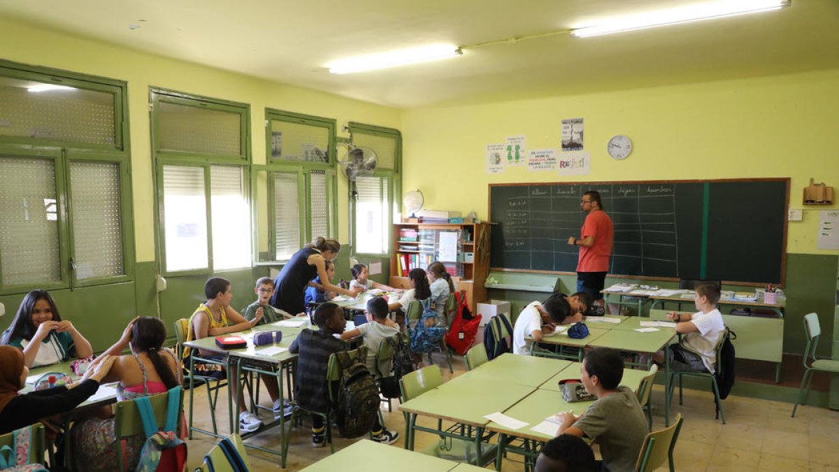 Imatge d’arxiu d’una classe en un col·legi de Lleida.