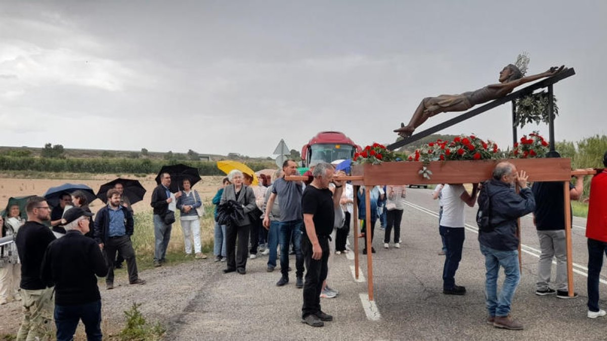 La procesión del Cristo de Bormio el martes en Bellpuig.