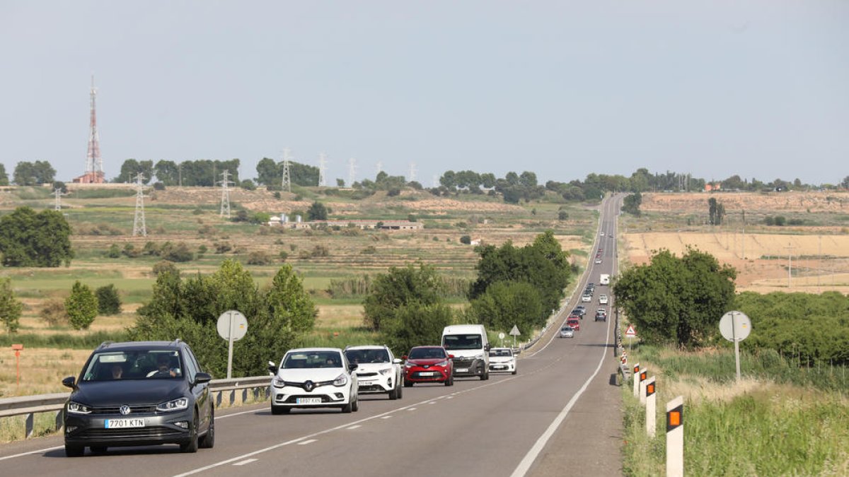 L’N-240 ahir a la tarda a l’entrada a Lleida.