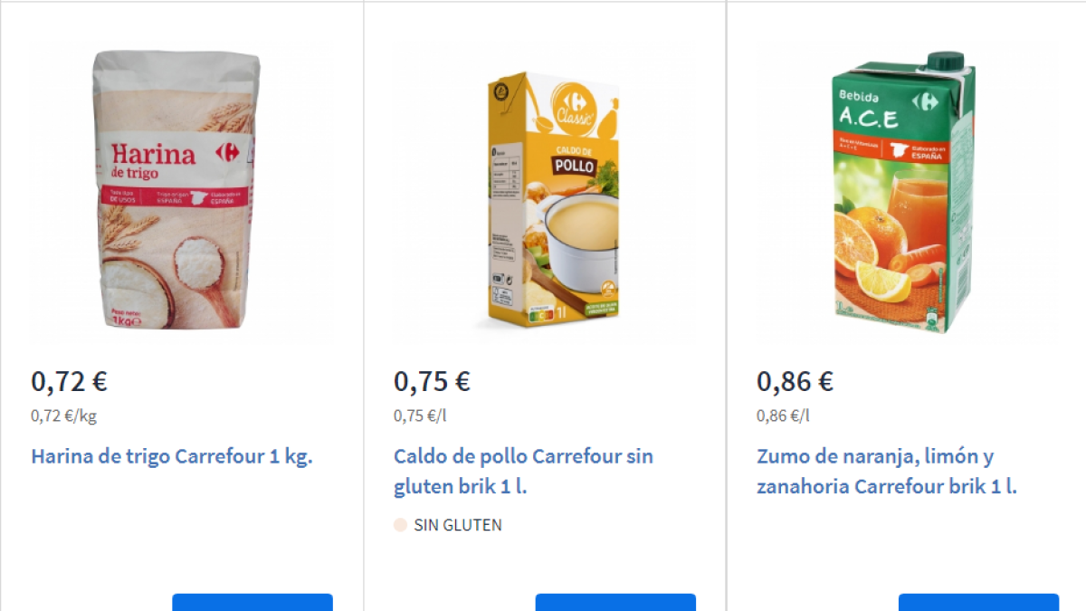 Així és la cistella de 30 productes bàsics de Carrefour: sense carn, fruita ni peix fresc