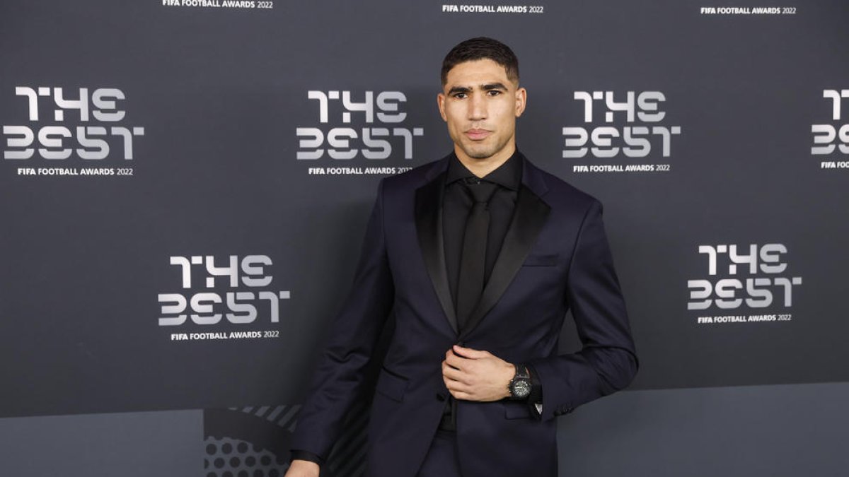 Achraf, durant la gala del The Best, dilluns a París.