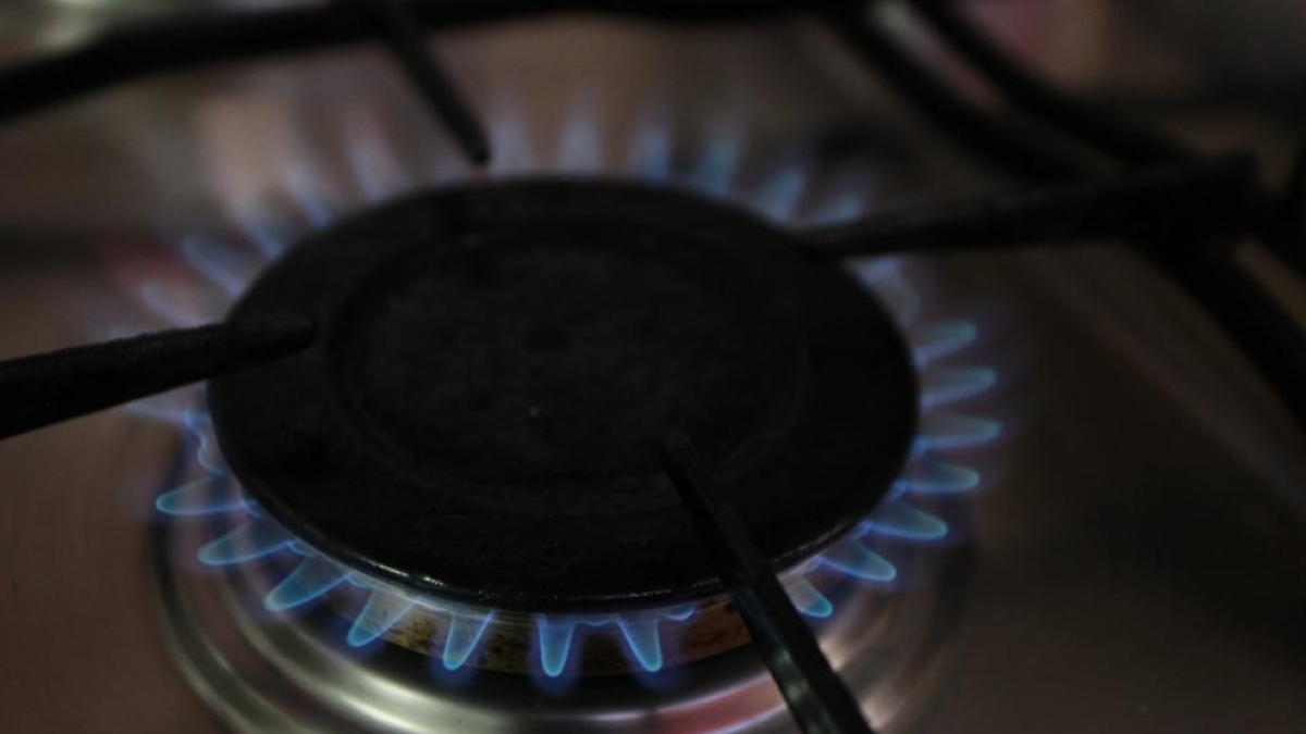 El fogón de una cocina de gas.