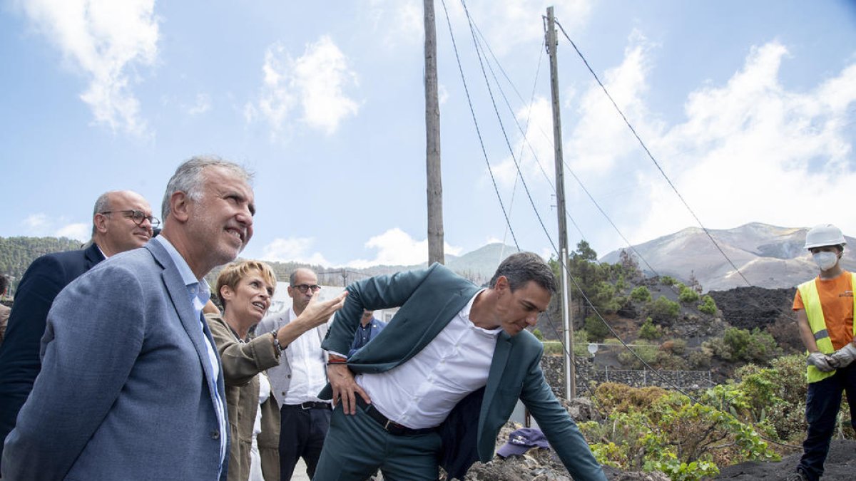 El presidente del Gobierno, Pedro Sánchez, visitó ayer La Palma.