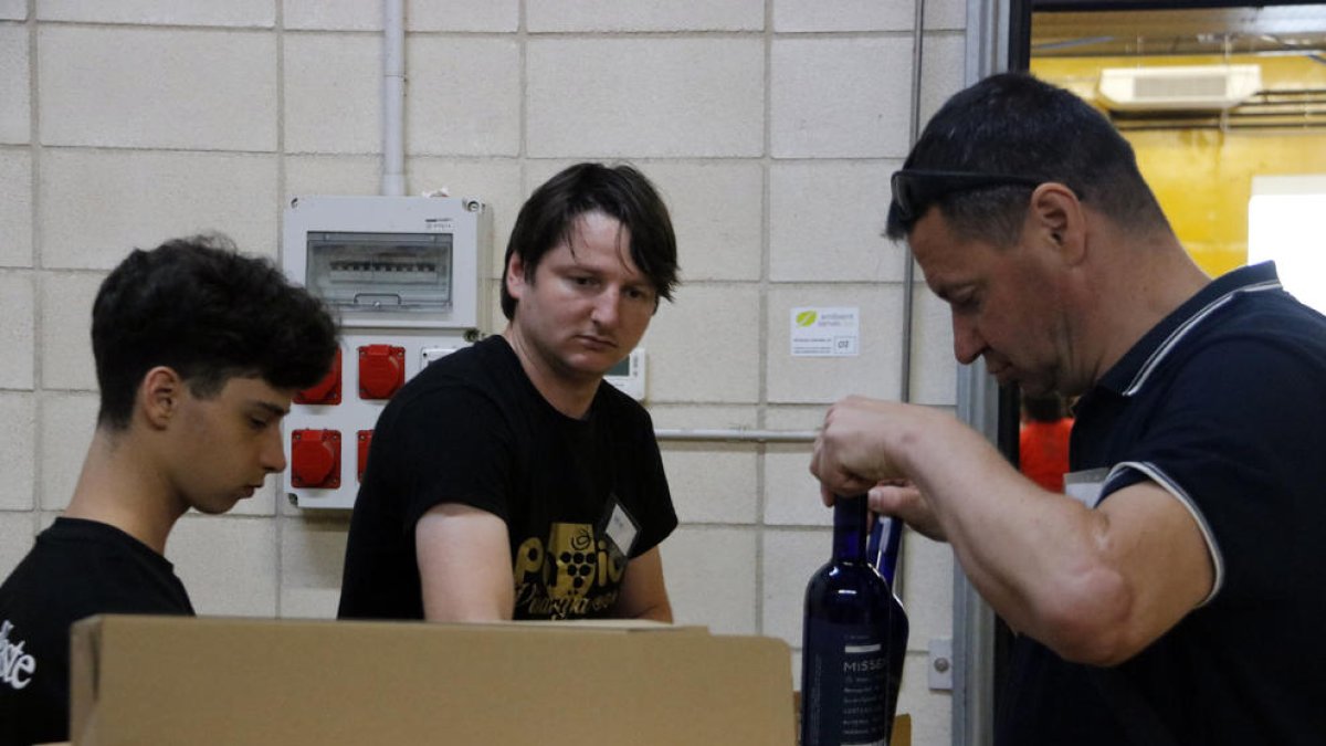 En la formació han après les tasques d’empaquetament i emmagatzemament del vi.