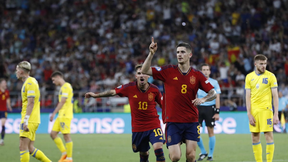 Sancet celebra el segon gol que capgirava el marcador.