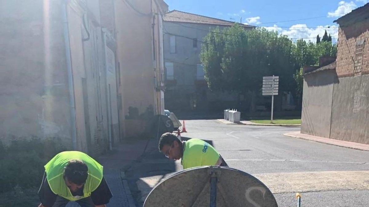 Obras en uno de los accesos al municipio desde Tornabous.