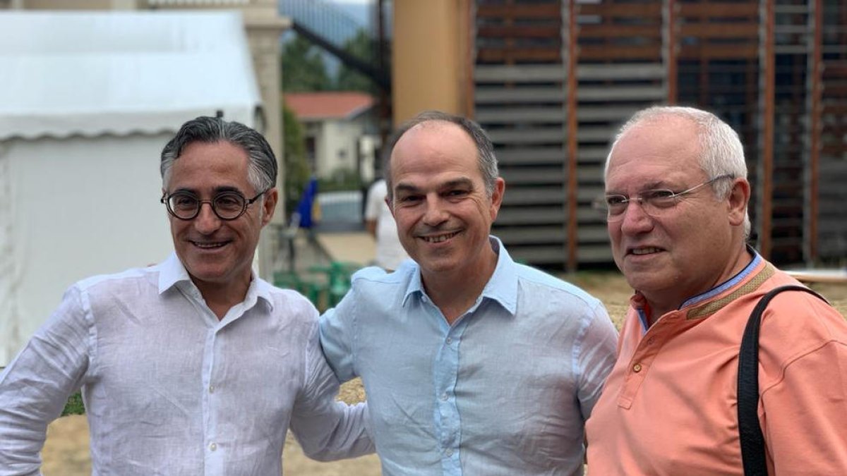 Ramon Tremosa, Jordi Turull i Lluís Puig, ahir a Prada de Conflent.