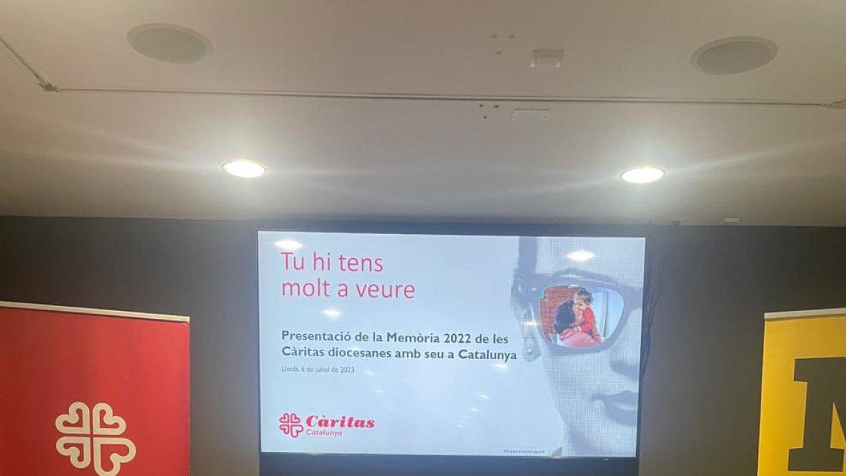 Presentación en Lleida de la memoria 2022 de Càritas Catalunya.