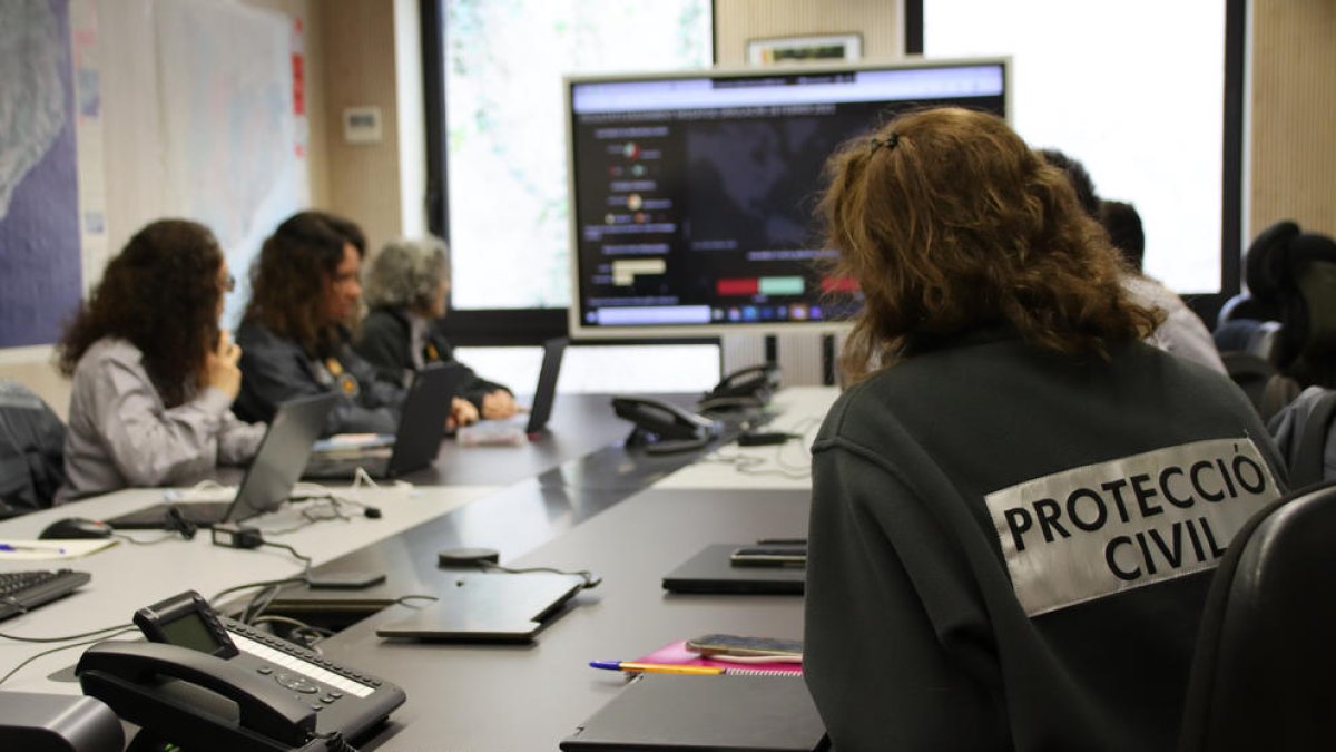 El Centre de Coordinació Operativa de Catalunya, a la imatge durant la prova de dimarts passat a Lleida i l’Alt Pirineu i Aran.