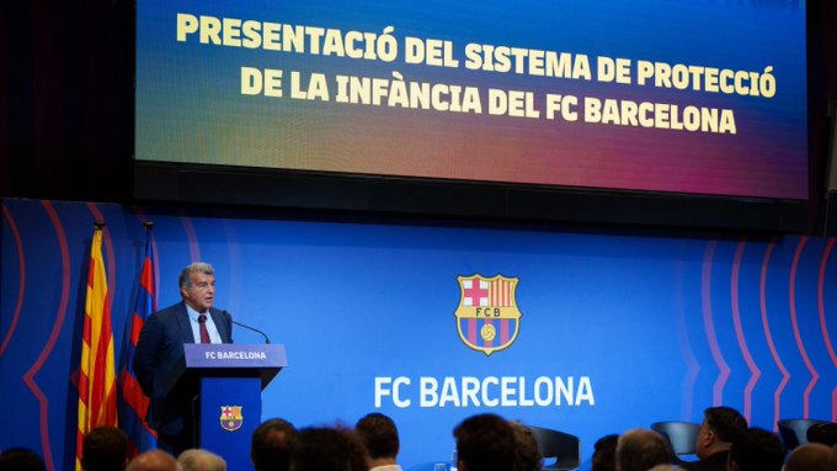 Joan Laporta, ayer durante la presentación del programa.